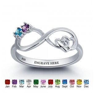 Infinity Birthstone Engraved Ring  JEWJO1783